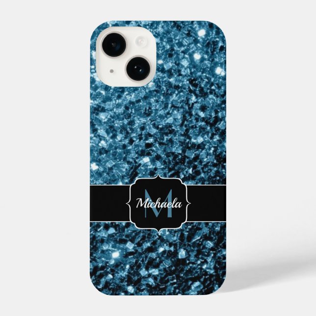 Funda Para iPhone Purpurina de imitación azul claro para el bebé chi (Reverso )