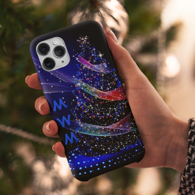 Funda Para iPhone Purpurina de Monograma de moda Marina de Árbol de  (Subido por el creador)