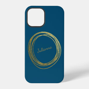 Funda Para iPhone 12 Pro Purpurina de oro abstracto cutáneo azul Verde azul