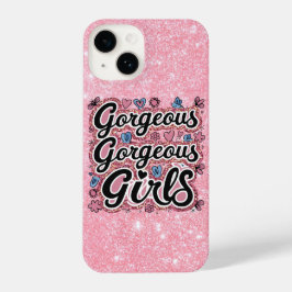 Funda Para iPhone 14 Purpurina magnífico doodle de chicas