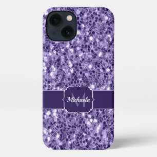 Purpurina morado ultravioleta chispa Monograma