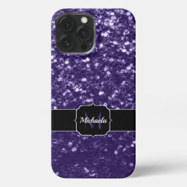 Funda Para iPhone 13 Pro Max Purpurina morado ultravioleta oscuro brillante Mon