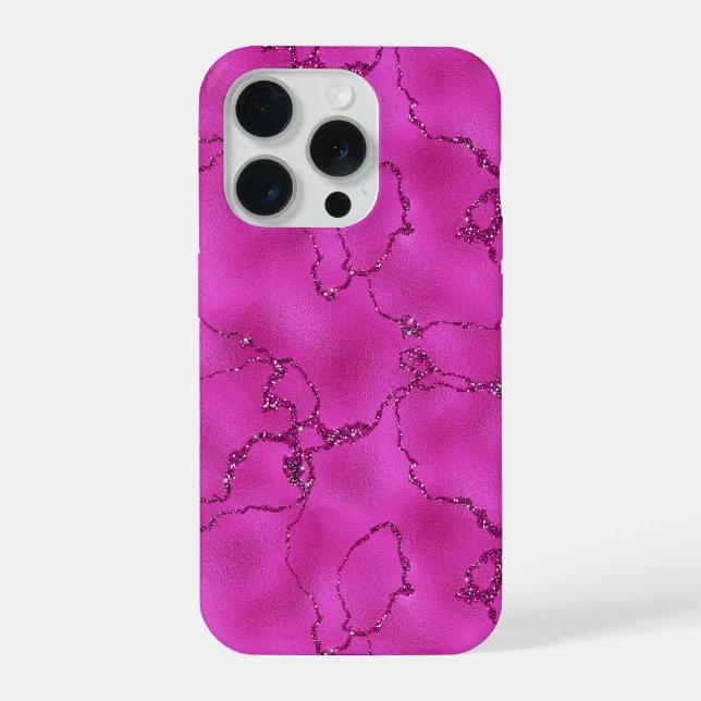 Funda Para iPhone Purpurina Rosa Marble Moderno Resumen Elegante (Reverso )