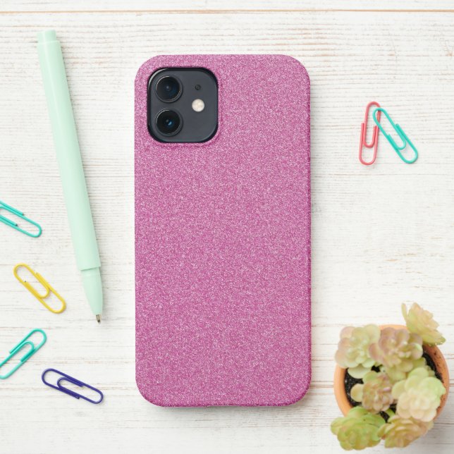 Funda Para iPhone Purpurina rosado, espárrago, fondo Purpurina (En el escritorio)