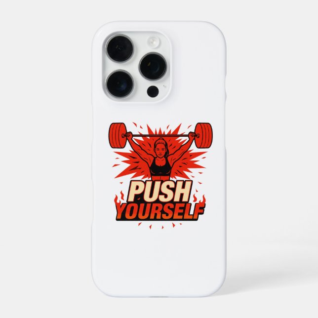 Funda Para iPhone Push Yourself | Women’s Motivational Fitness (Reverso)