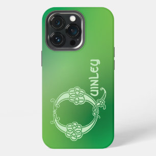 Funda Para iPhone 13 Pro Q mayúscula decorativa con nudo celta del siglo XV