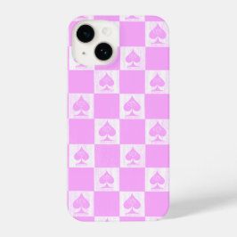 Funda Para iPhone 14 Queen of Spades iPhone Estuche Cute Cheques Rosado