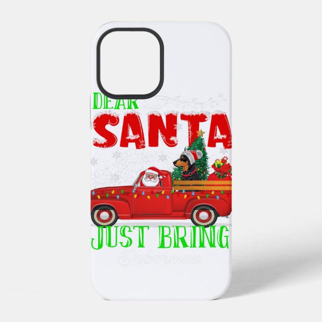 Funda Para iPhone Querido dueño de Doberman Santa Navidad (Reverso )