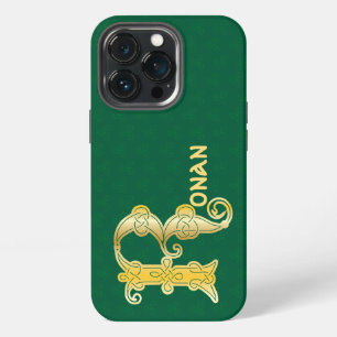 Funda Para iPhone 13 Pro R mayúscula decorativa de nudo celta del siglo XVI