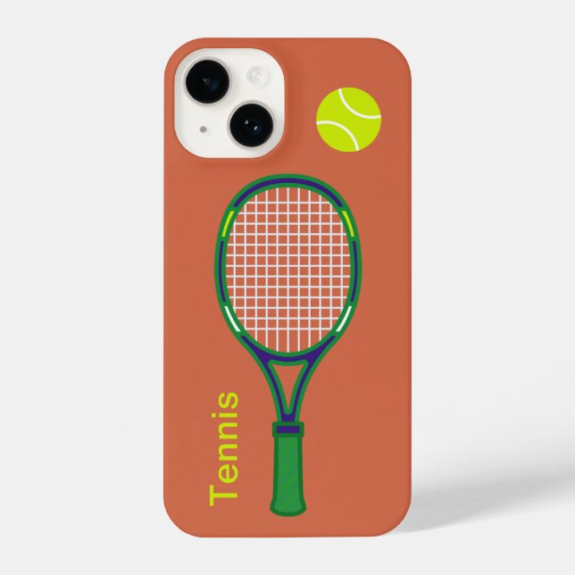 Funda Para iPhone Raca de tenis y bola (Reverso )