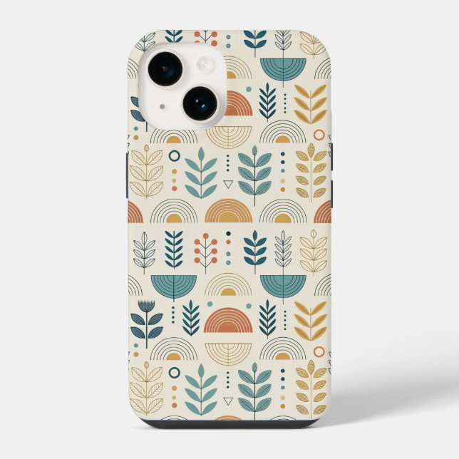 Funda Para iPhone Rainbow Botanical Minimalist (Reverso )