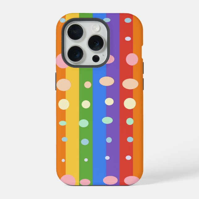 FUNDA PARA iPhone RAINBOW DOT STRIPES (Reverso )