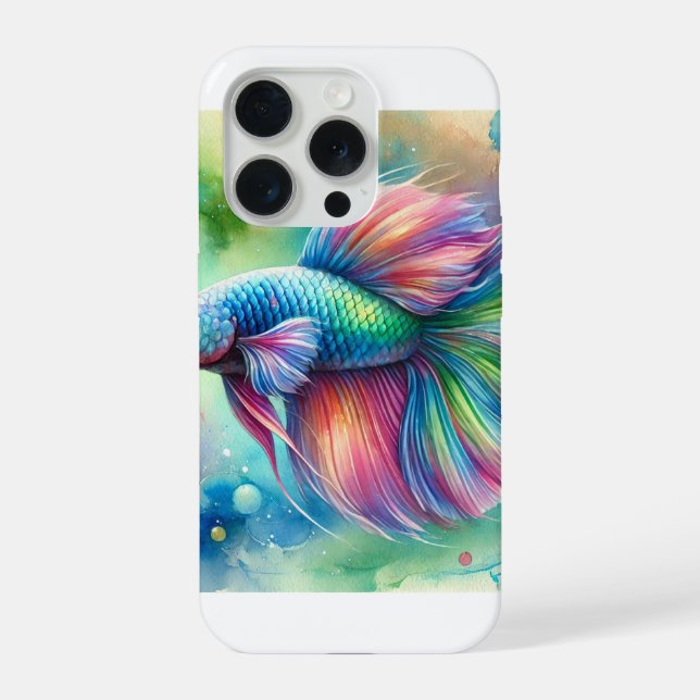 Funda Para iPhone Rainbow Fish 040924AREF114 - Watercolor (Reverso )
