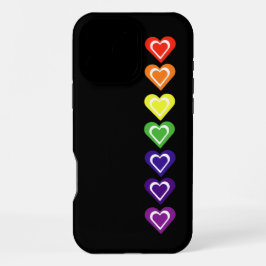 Funda Para iPhone 16 Pro Max Rainbow hearts
