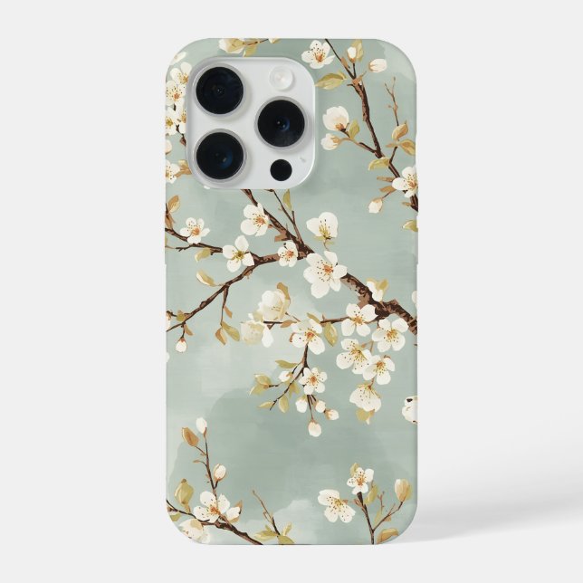 Funda Para iPhone Rama Botánica de Flor Blanca Delicada (Reverso )