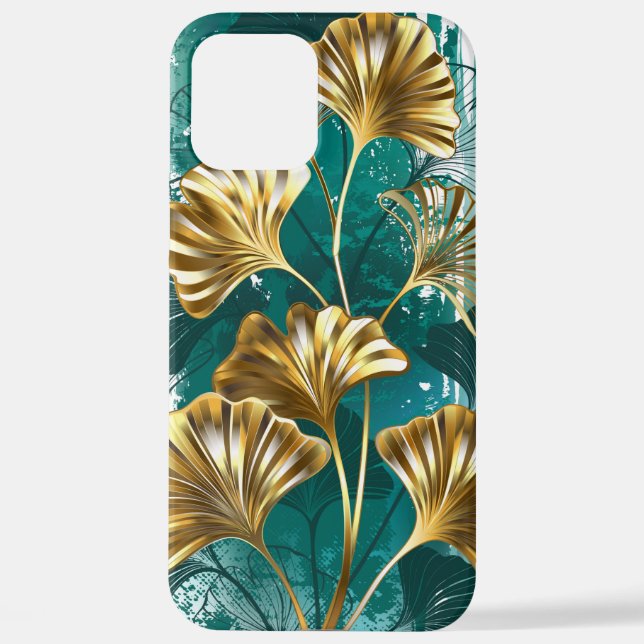 Funda Para iPhone Rama con hojas doradas Ginko Biloba (Reverso )