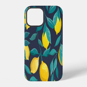 Funda Para iPhone 12 Ramas de limón: azul decorativo sin foco