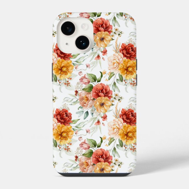 Funda Para iPhone Ramo de flores de peonía roja (Reverso )