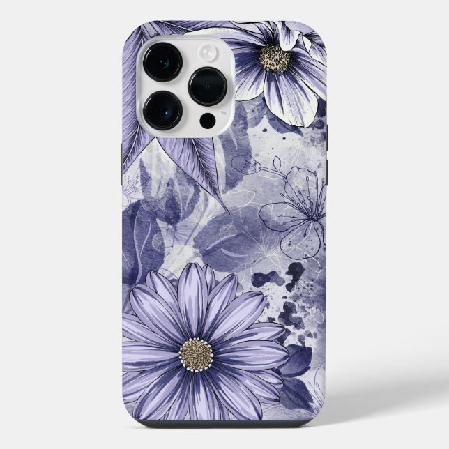Funda Para iPhone Ramo de flores púrpuras (Reverso )