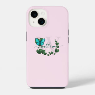 Funda Para iPhone 14 Ramo de Hojas en Forma de Corazón