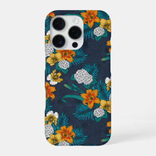 Funda Para iPhone 16 Pro Ramo tropical azul