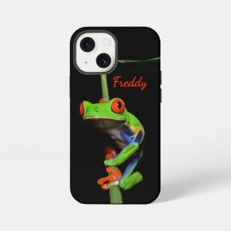 Funda Para iPhone 13 Mini Rana Arbolícola Pintada de Ojos Rojos Nombre Perso