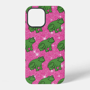 Funda Para iPhone 12 Rana Verde Anfibios Animales Brillo Rosa Fantasía