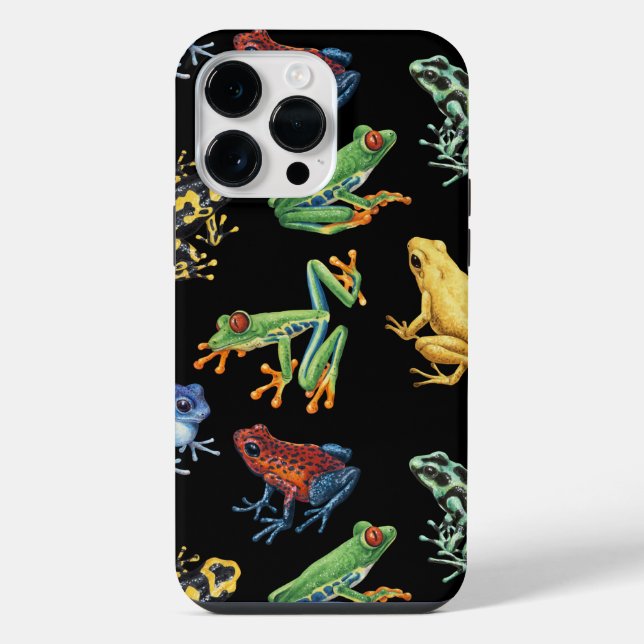 Funda Para iPhone Ranas sobre negro (Reverso )