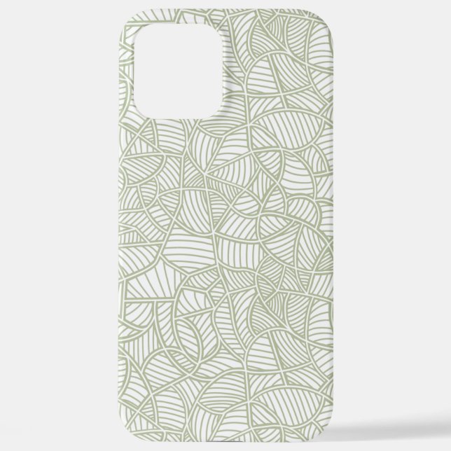 Funda Para iPhone Random Leaf Mosaic Pale Green (Reverso )