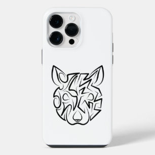 Funda Para iPhone 14 Pro Max Rata tribal en blanco y negro