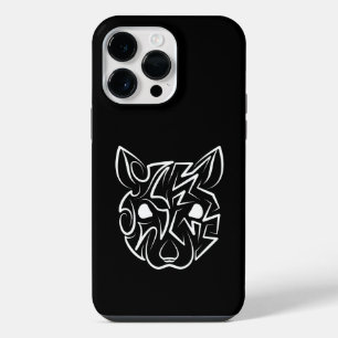 Funda Para iPhone 14 Pro Max Rata tribal negra y blanca