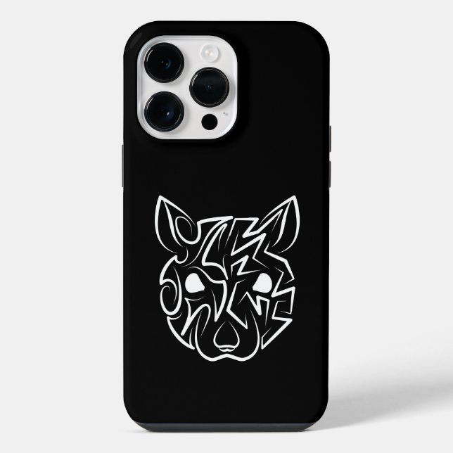 Funda Para iPhone Rata tribal negra y blanca (Reverso )