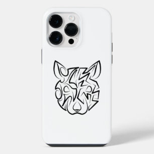 Funda Para iPhone 14 Pro Max Rata tribal negra y blanca