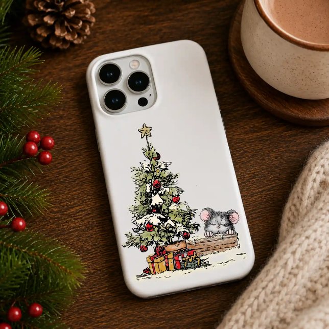 Funda Para iPhone Ratón de Navidad Bajo el Árbol (Subido por el creador)
