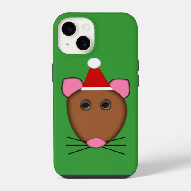 Funda Para iPhone Ratón Feliz Navidad (Reverso )