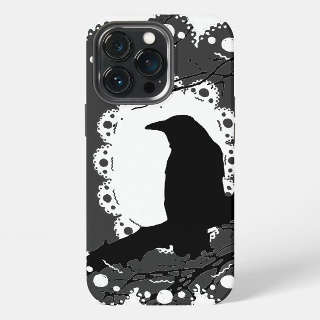 Funda Para iPhone Raven Lace B & W (Reverso )