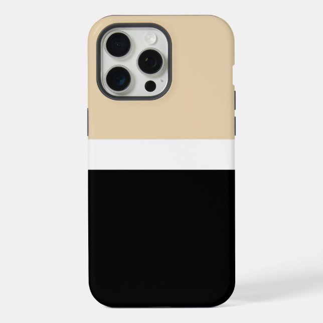 Funda Para iPhone raya abstracta beige negro (Reverso )