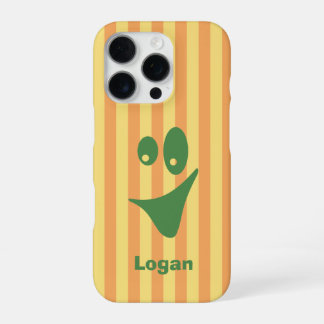 Funda Para iPhone 16 Pro Raya Naranja Verde Sonrisa Quirky