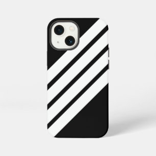 Funda Para iPhone 13 Mini Rayas a rayas retro en blanco y negro