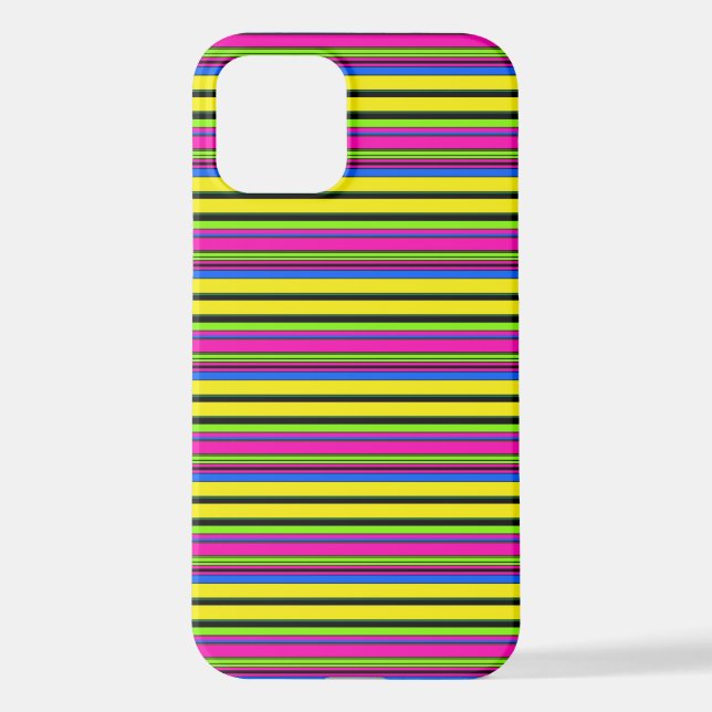 Funda Para iPhone Rayas amarillas coloridas lindas (Reverso )