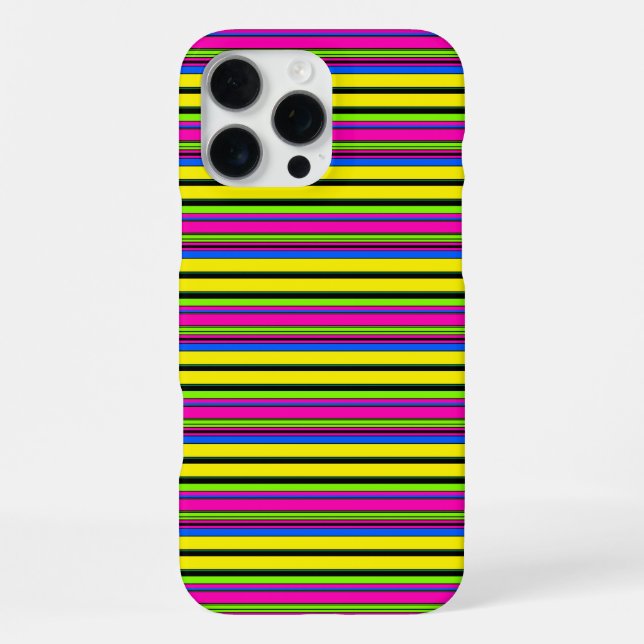 Funda Para iPhone Rayas amarillas coloridas lindas (Reverso )
