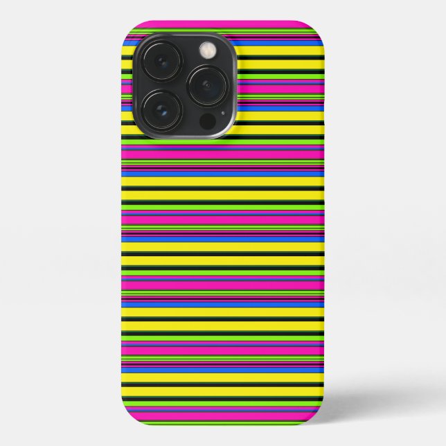 Funda Para iPhone Rayas amarillas coloridas lindas (Reverso)