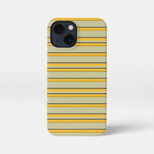 Funda Para iPhone Rayas amarillas modernas lindas (Reverso )