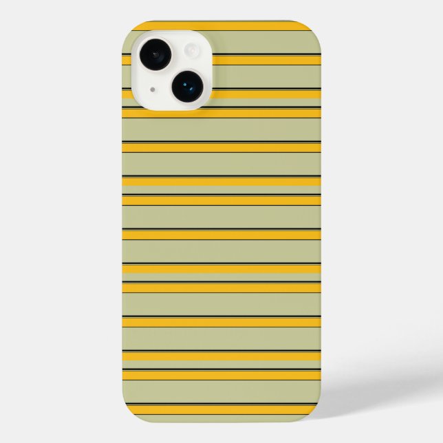 Funda Para iPhone Rayas amarillas modernas lindas (Reverso )