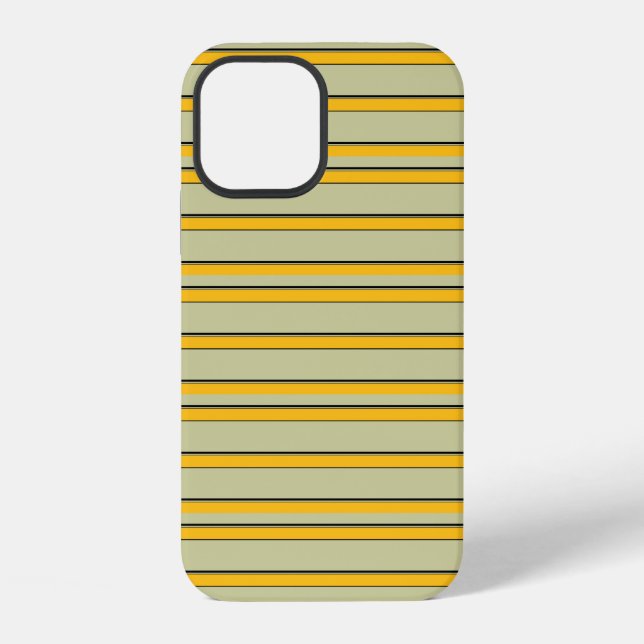 Funda Para iPhone Rayas amarillas modernas lindas (Reverso )