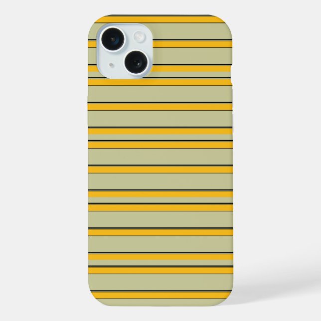 Funda Para iPhone Rayas amarillas modernas lindas (Reverso )