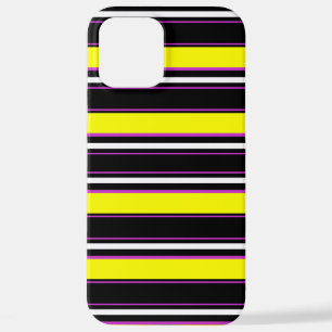 Funda Para iPhone 12 Pro Max Rayas amarillas negras y cortas