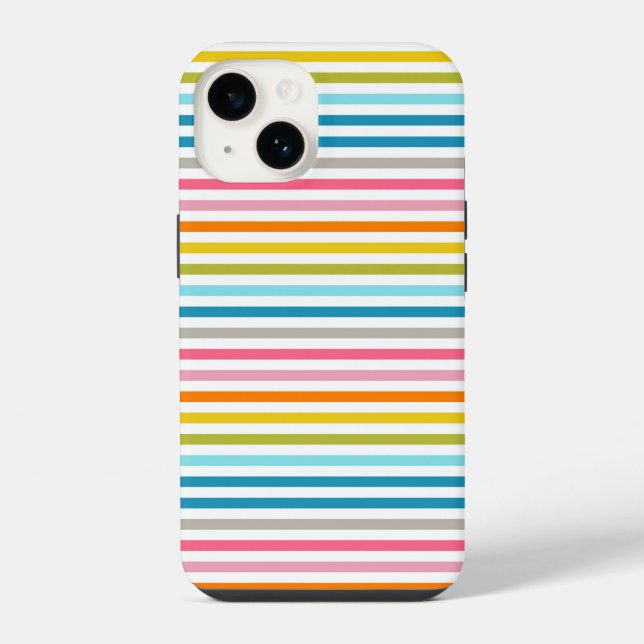 Funda Para iPhone Rayas arcoiris de verano (Reverso )