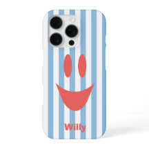 Rayas Azules Celestes Sonriente Coral Mono