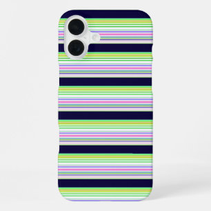 Funda Para iPhone 16 Plus Rayas azules coloridas lindas